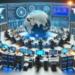 A detailed 3D image illustrating a cybersecurity incident