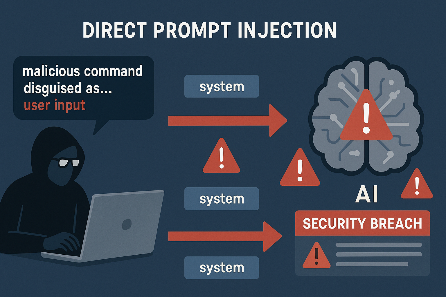 Direct Prompt Injection Attack Flow