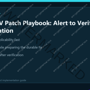 CISA KEV Patch Playbook: Alert to Verified Remediation