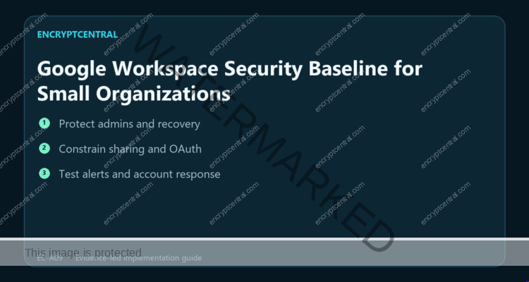 EncryptCentral visual summary for Google Workspace Security Baseline for Small Organizations