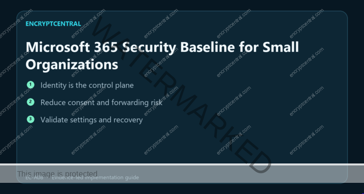 EncryptCentral visual summary for Microsoft 365 Security Baseline for Small Organizations