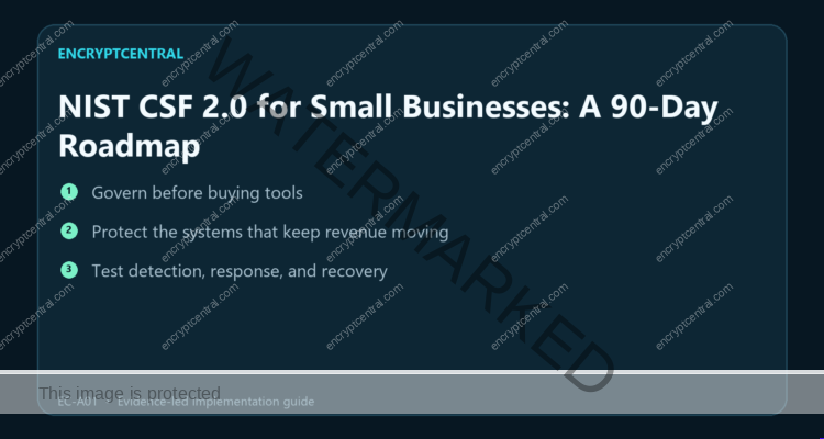 EncryptCentral visual summary for NIST CSF 2.0 for Small Businesses: A 90-Day Roadmap