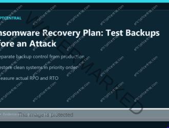 EncryptCentral visual summary for Ransomware Recovery Plan: Test Backups Before an Attack