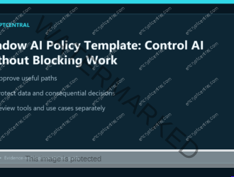 EncryptCentral visual summary for Shadow AI Policy Template: Control AI Without Blocking Work