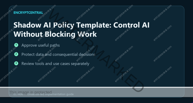 EncryptCentral visual summary for Shadow AI Policy Template: Control AI Without Blocking Work