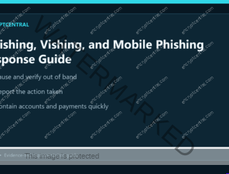 EncryptCentral visual summary for Smishing, Vishing, and Mobile Phishing Response Guide