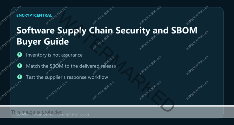 EncryptCentral visual summary for Software Supply Chain Security and SBOM Buyer Guide