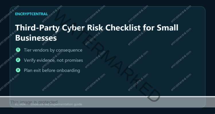 EncryptCentral visual summary for Third-Party Cyber Risk Checklist for Small Businesses