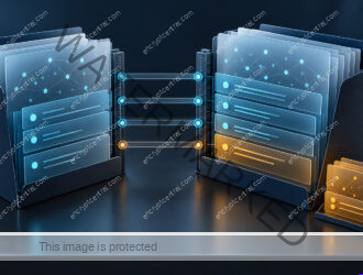 Two proposal folders with aligned cyan work layers and a separate amber module, illustrating scope comparison.